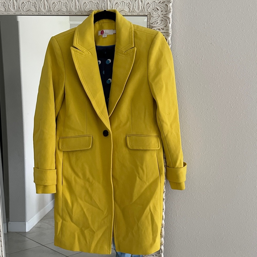 Boden Aileen Yellow Single-Button  Coat size 4P - Picture 2 of 7